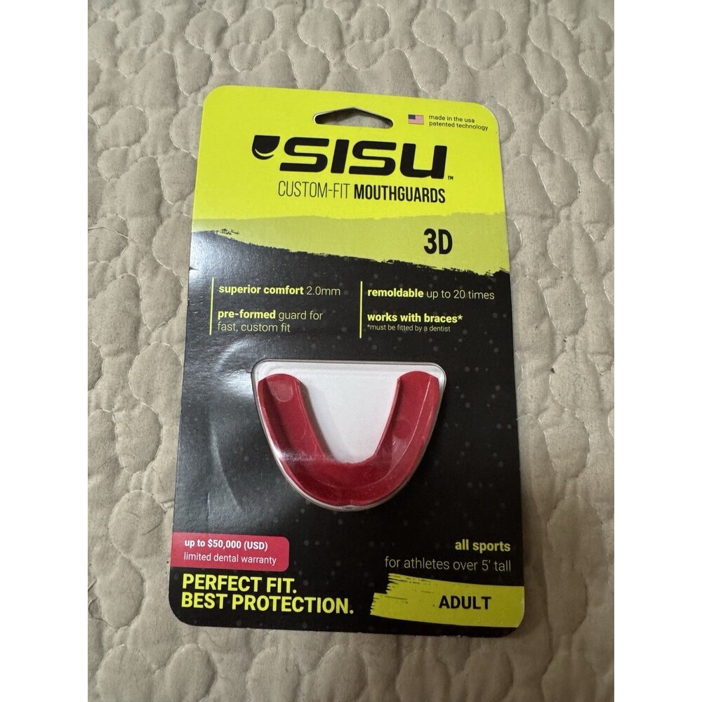 SISU 3D Adult Custom-Fit Mouthguard Intense Red 2.0mm New Sealed